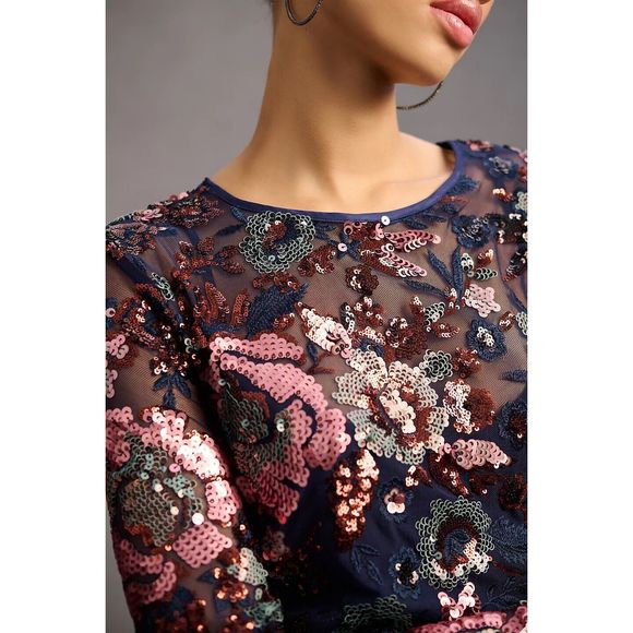 Anthropologie Sequin Mini Dress Size 2 - Picture 5 of 11